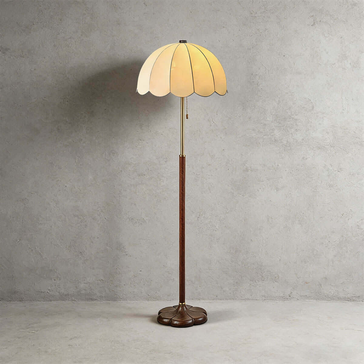 Nuvro Mushroom Floor Lamp | Mid-Century Wood Statement Floor Light