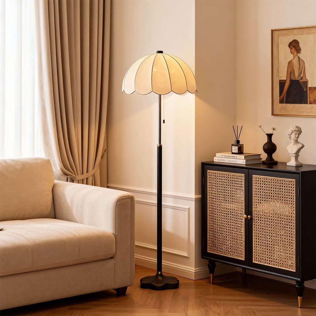 Nuvro Mushroom Floor Lamp | Mid-Century Wood Statement Floor Light