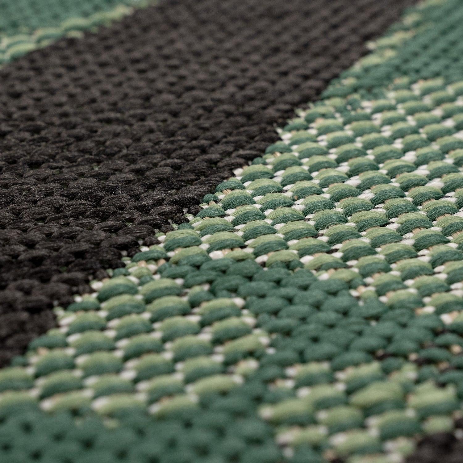 Ostende Palm Leaf Outdoor Rug | Waterproof Black & Green Design
