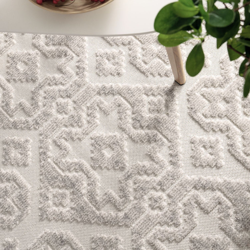 Outdoor Rug Marrakesh High/Low Effect Trellis in Cream