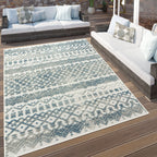 Turquoise Marrakesh Trellis Outdoor Rug