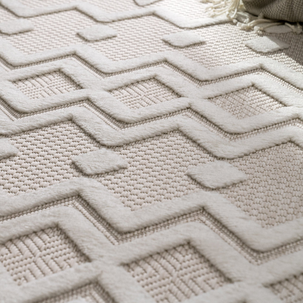 Outdoor Rug Livorno Geometric Trellis Pattern In Cream