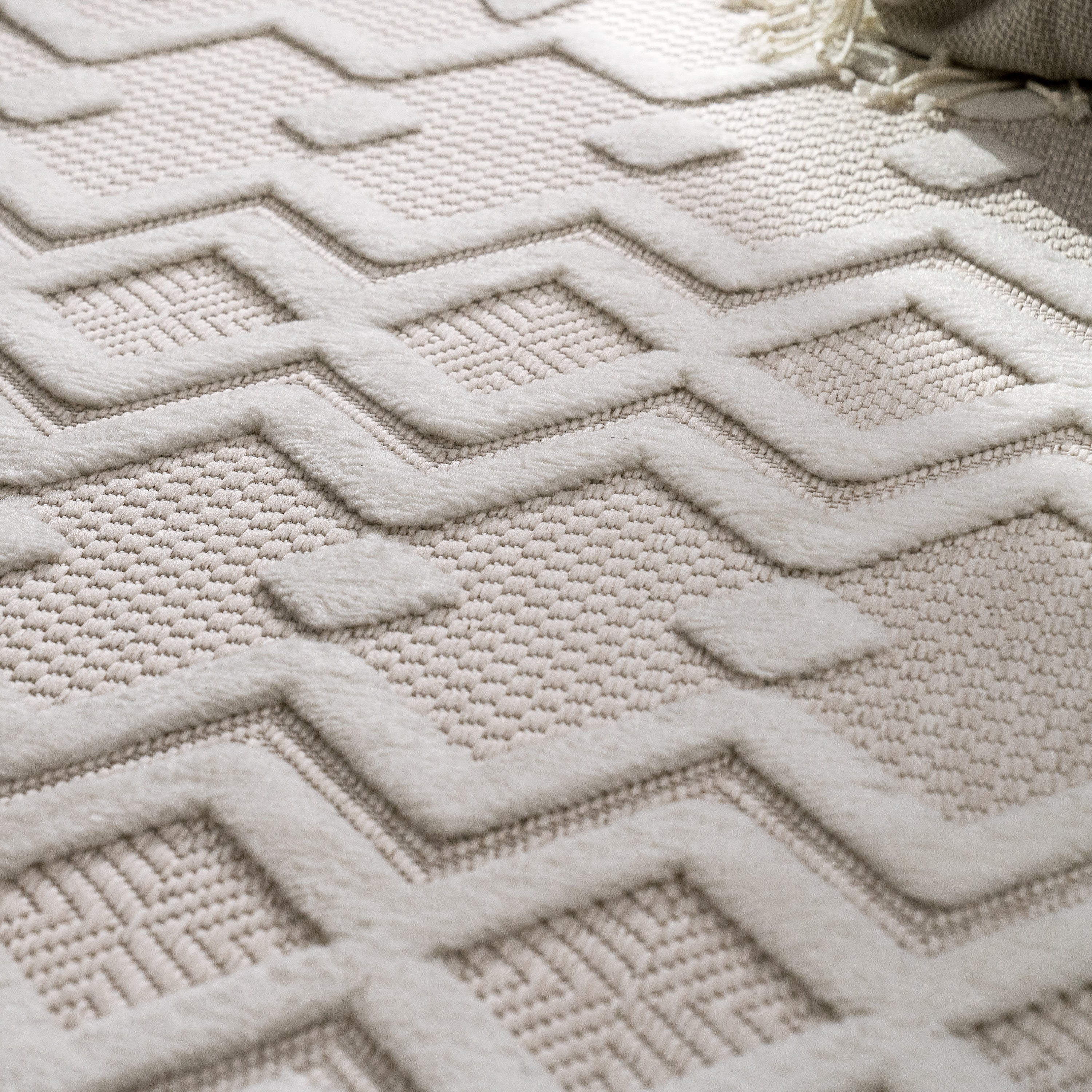 Outdoor Rug Livorno Geometric Trellis Pattern In Cream