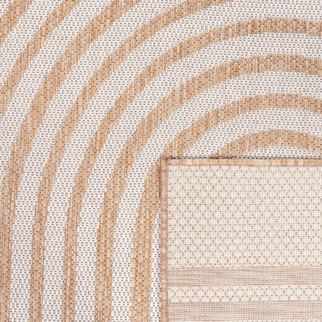 Outdoor Rug Captera with Minimalistic Line Pattern in Nature Beige