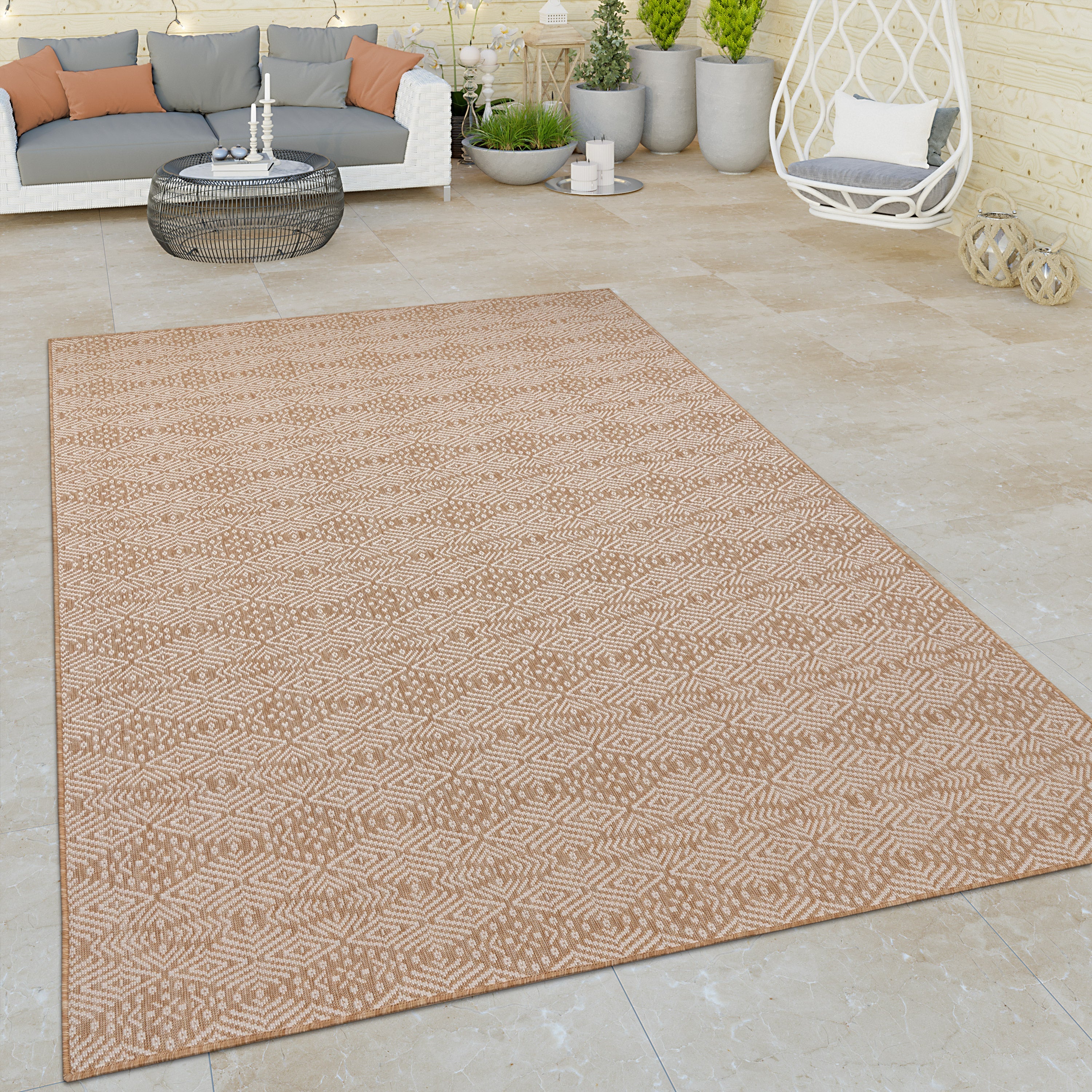 Outdoor Rug Captera with Aztec Pattern