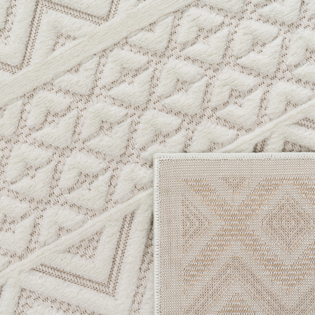 Outdoor Rug Livorno Boho High-Low Pattern In Cream