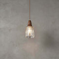 Parve Glass & Wood Pendant Light | Wabi-Sabi Small Hanging Lamp