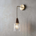 Parve Brass & Glass Wall Light | Wabi-Sabi Bedside Corner Sconce