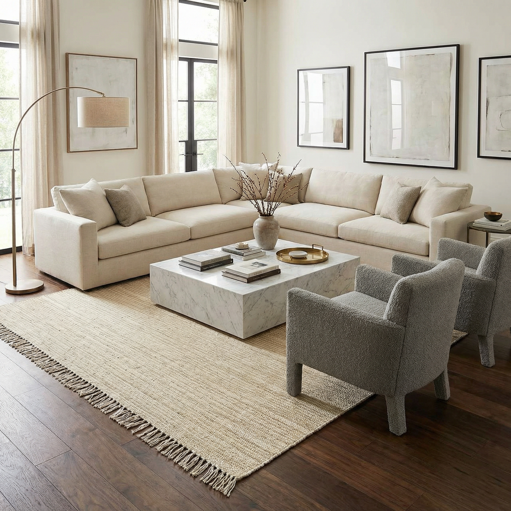 Iantha Tasseled Jute Area Rug