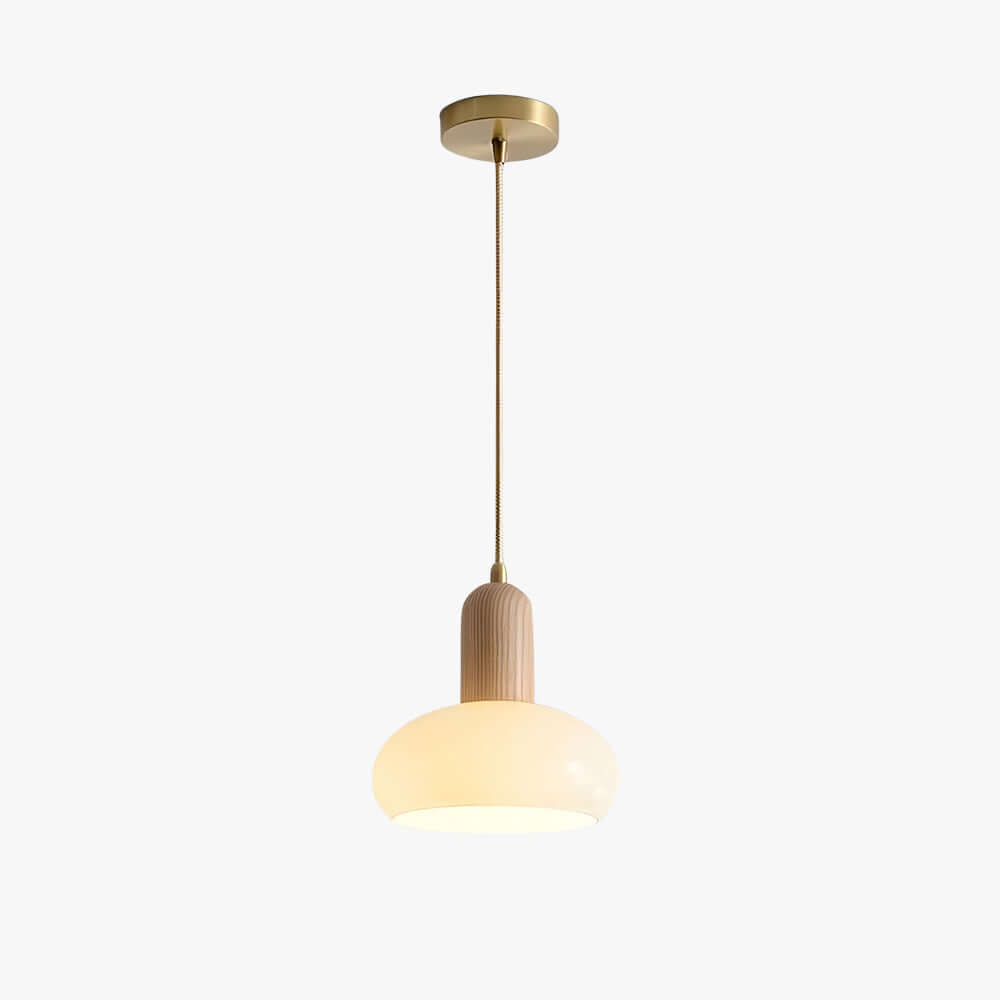 Qalivo Milk Glass Pendant Lamp | Wabi-Sabi Dome Hanging Light