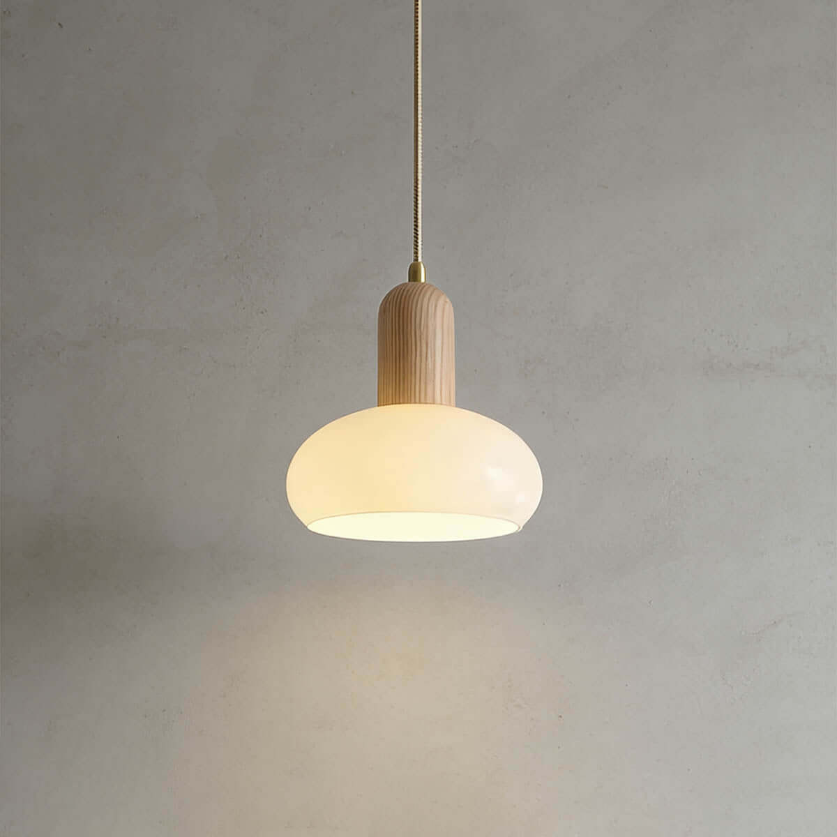 Qalivo Milk Glass Pendant Lamp | Wabi-Sabi Dome Hanging Light