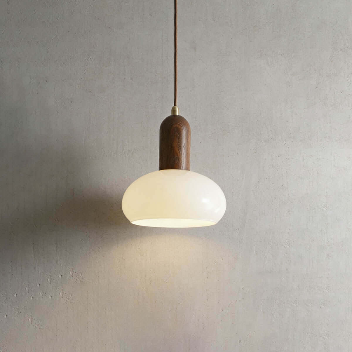 Qalivo Milk Glass Pendant Lamp | Wabi-Sabi Dome Hanging Light
