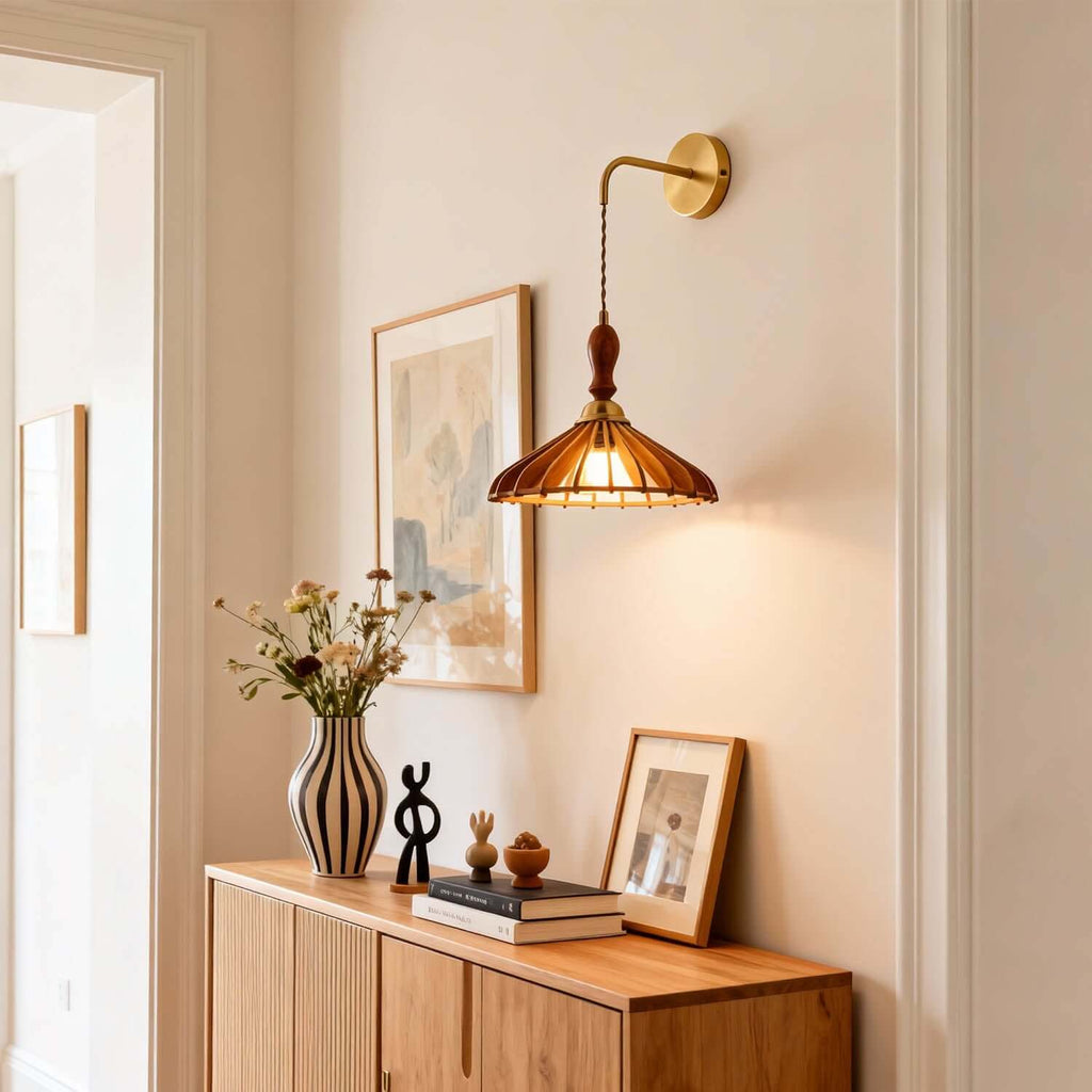 Qarelo Wood Wall Light | Large Bedside Lounge Sconce