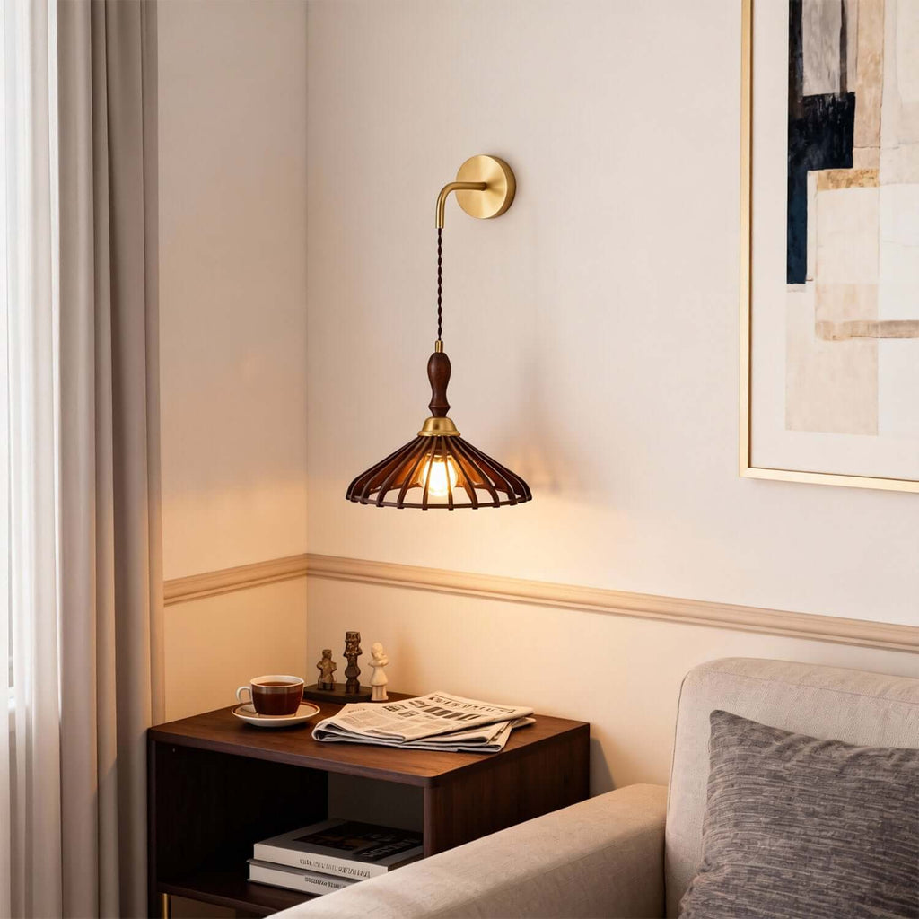 Qarelo Wood Wall Light | Large Bedside Lounge Sconce