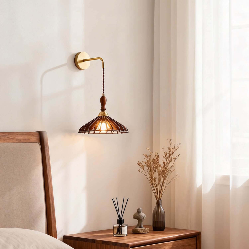 Qarelo Wood Wall Light | Large Bedside Lounge Sconce