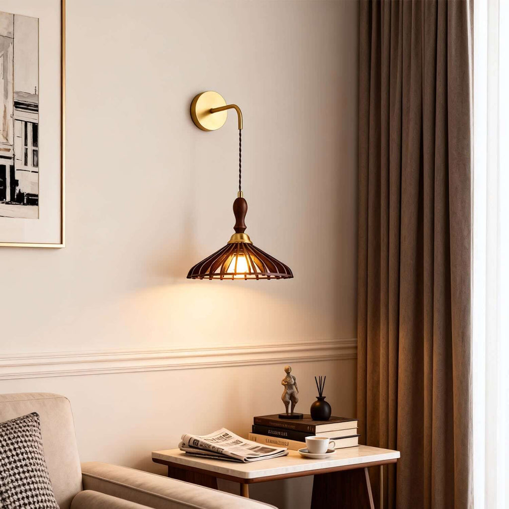 Qarelo Wood Wall Light | Large Bedside Lounge Sconce