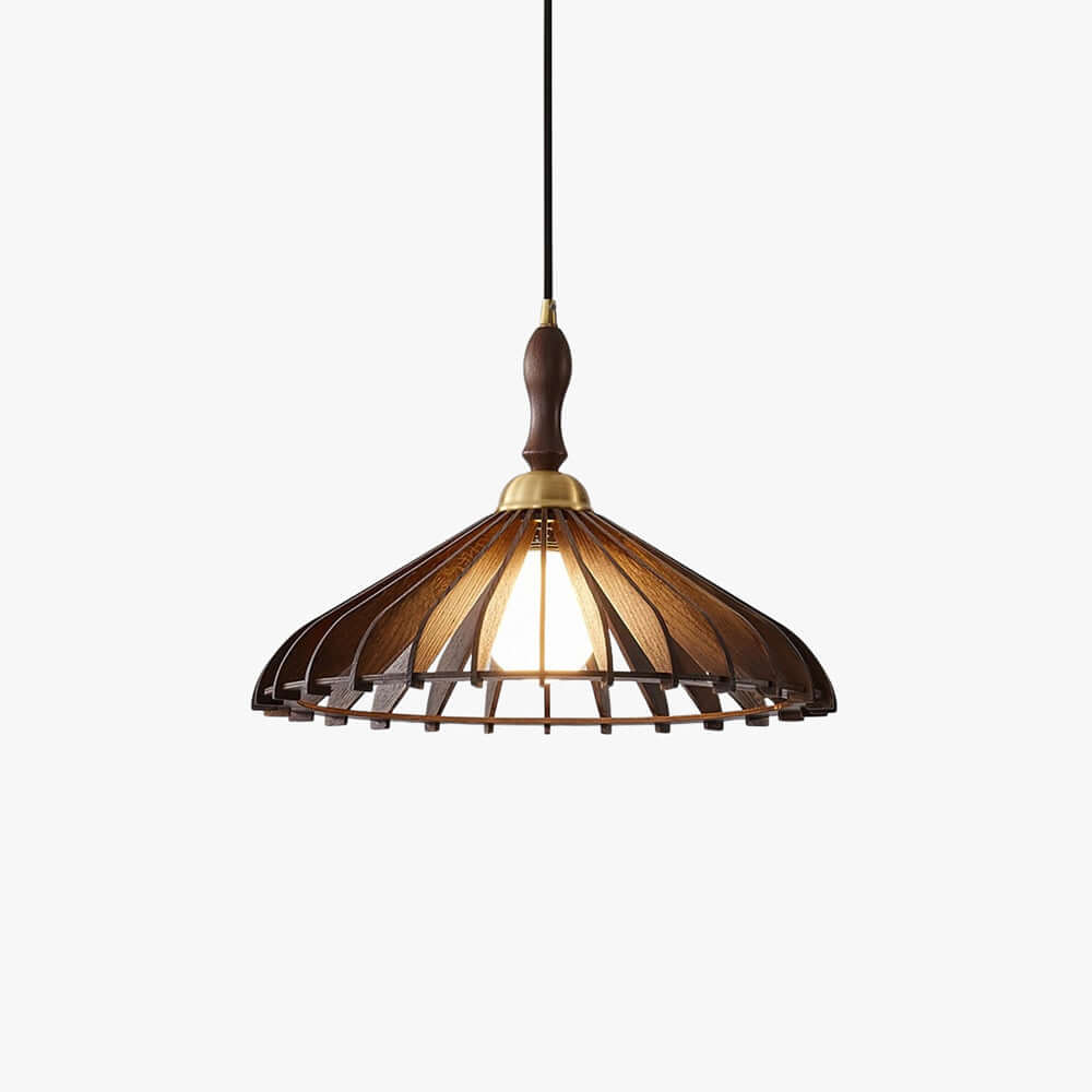 Qarelo Wood Pendant Light | Japanese Conical Island Lamp