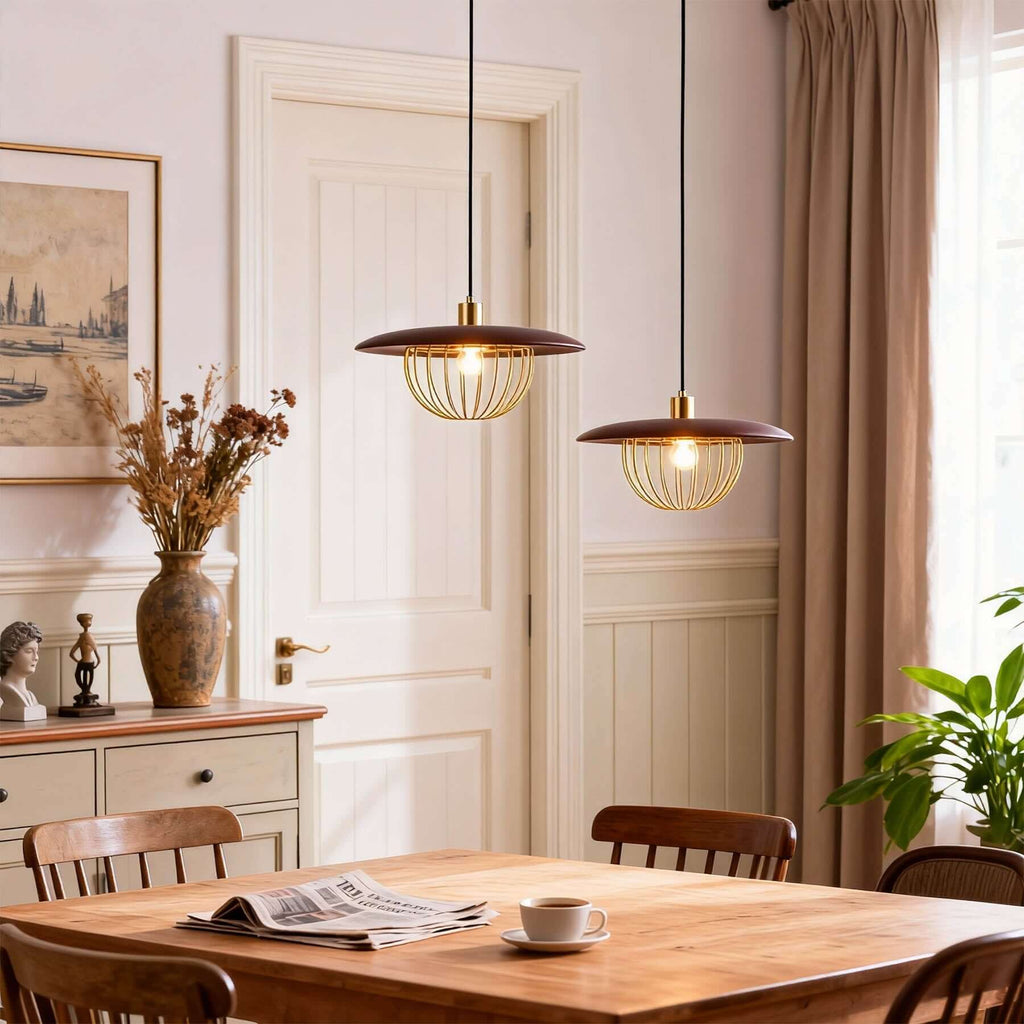 Qinero Large Wood Pendant Lamp | Japandi Statement Dining Light