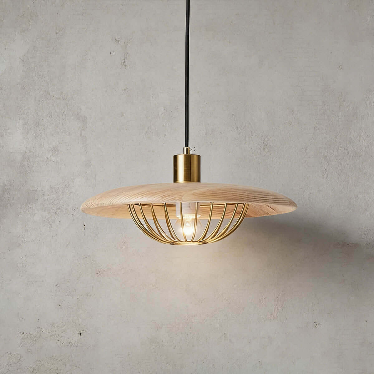 Qinero Large Wood Pendant Lamp | Japandi Statement Dining Light