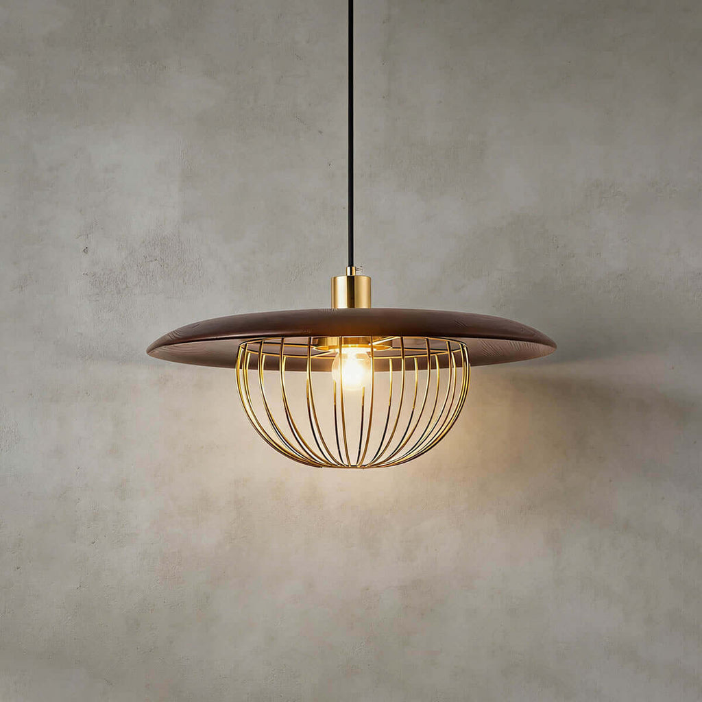 Qinero Large Wood Pendant Lamp | Japandi Statement Dining Light