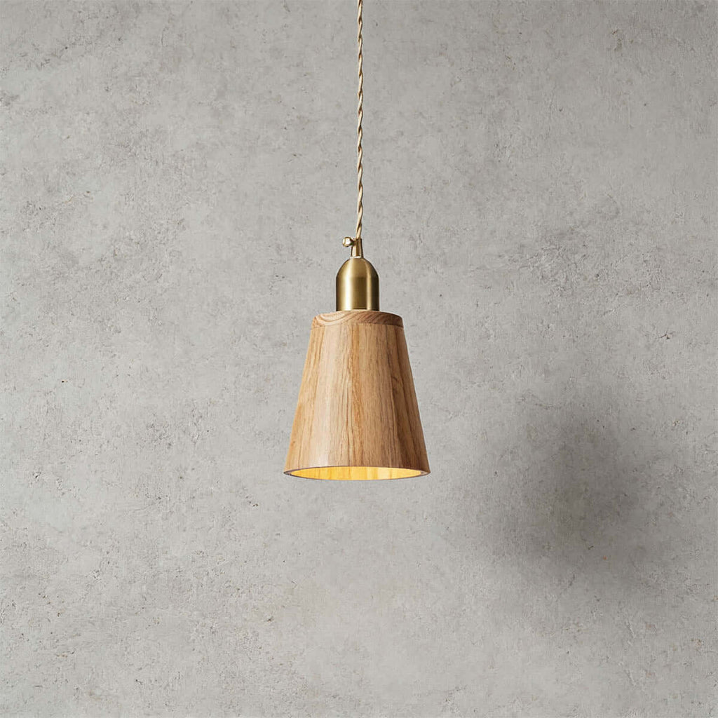 Qivora Wood Pendant Lamp | Scandinavian Conical Design