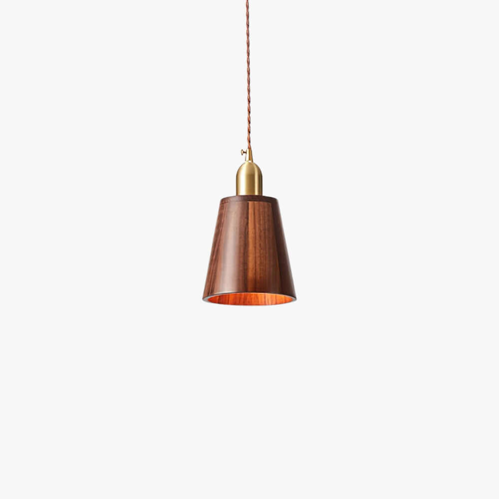 Qivora Wood Pendant Lamp | Scandinavian Conical Design