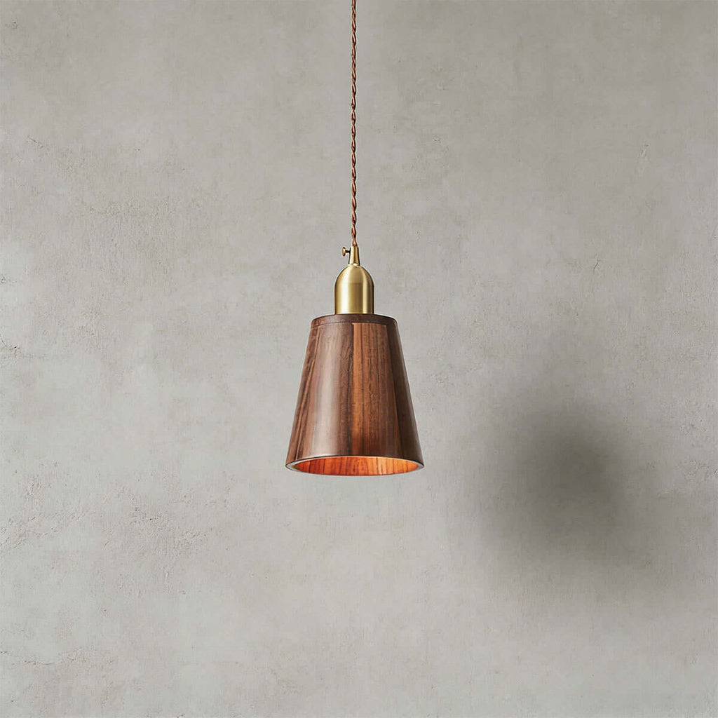 Qivora Wood Pendant Lamp | Scandinavian Conical Design