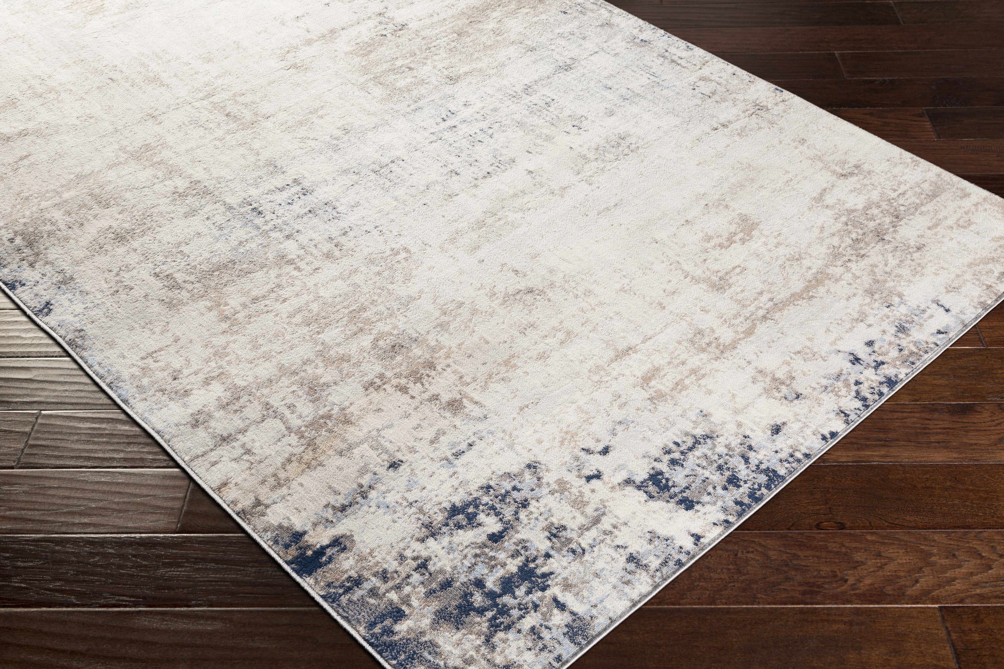 Alcove Abstract Area Rug | Neutral & Blue Tones