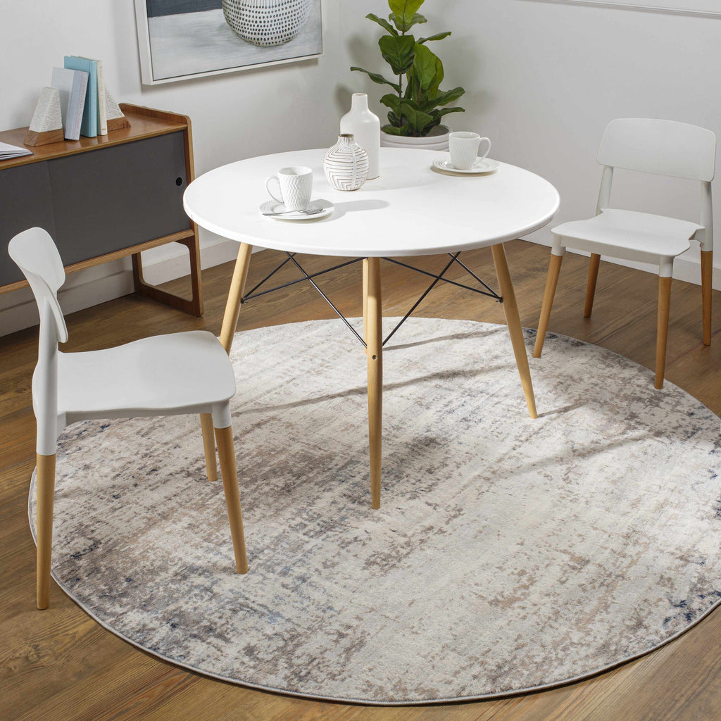 Alcove Abstract Area Rug | Neutral & Blue Tones