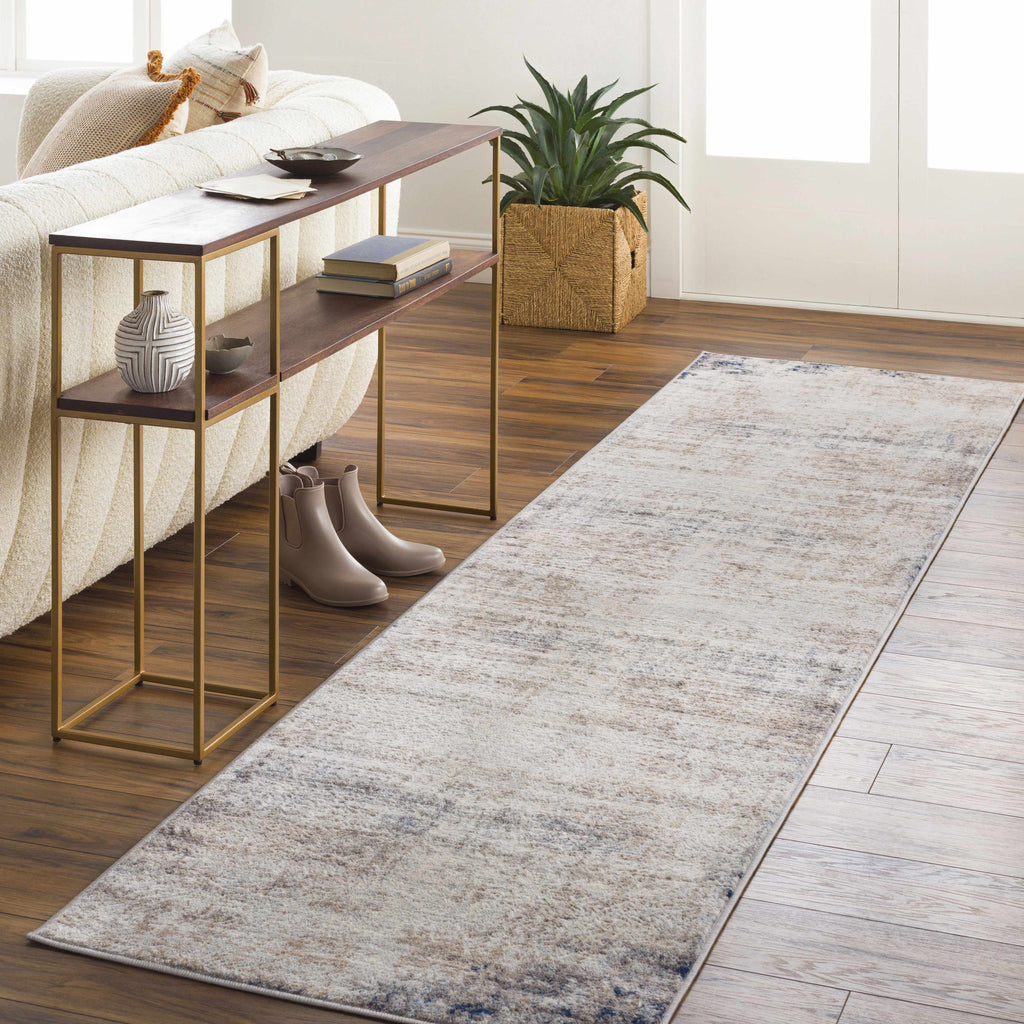 Alcove Abstract Area Rug | Neutral & Blue Tones