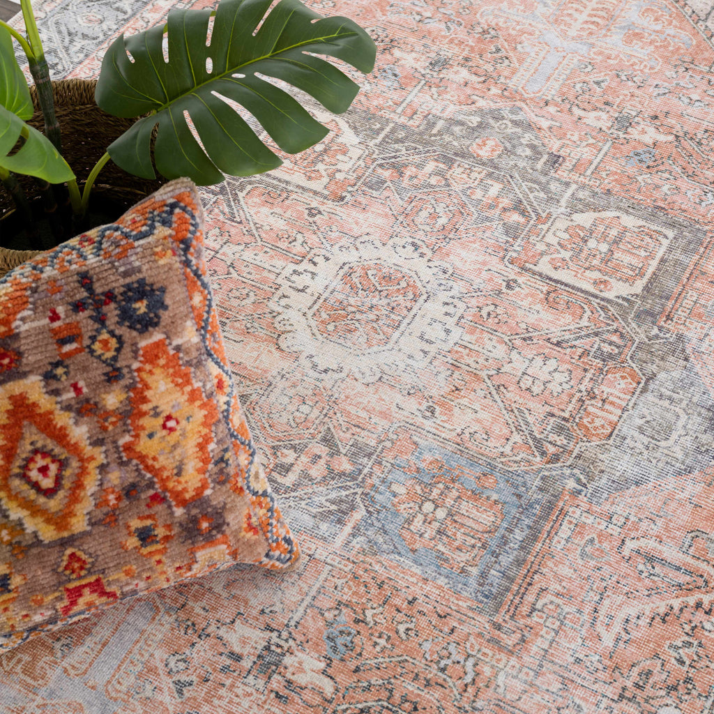Rosman Distressed Washable Area Rug | Vintage Bohemian Rug – Boutique Rugs