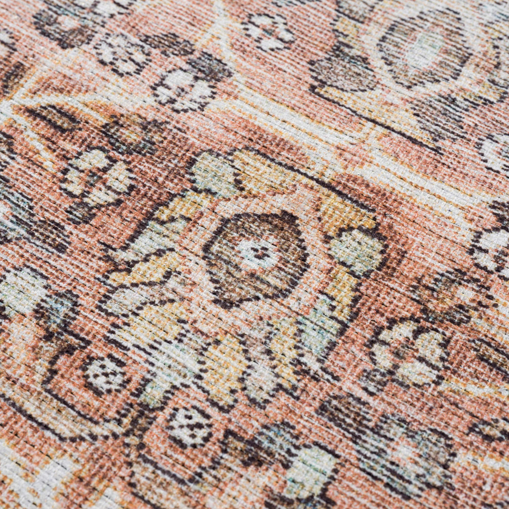 Bian Pink Distressed Washable Area Rug | Durable Everyday Design – Hauteloom