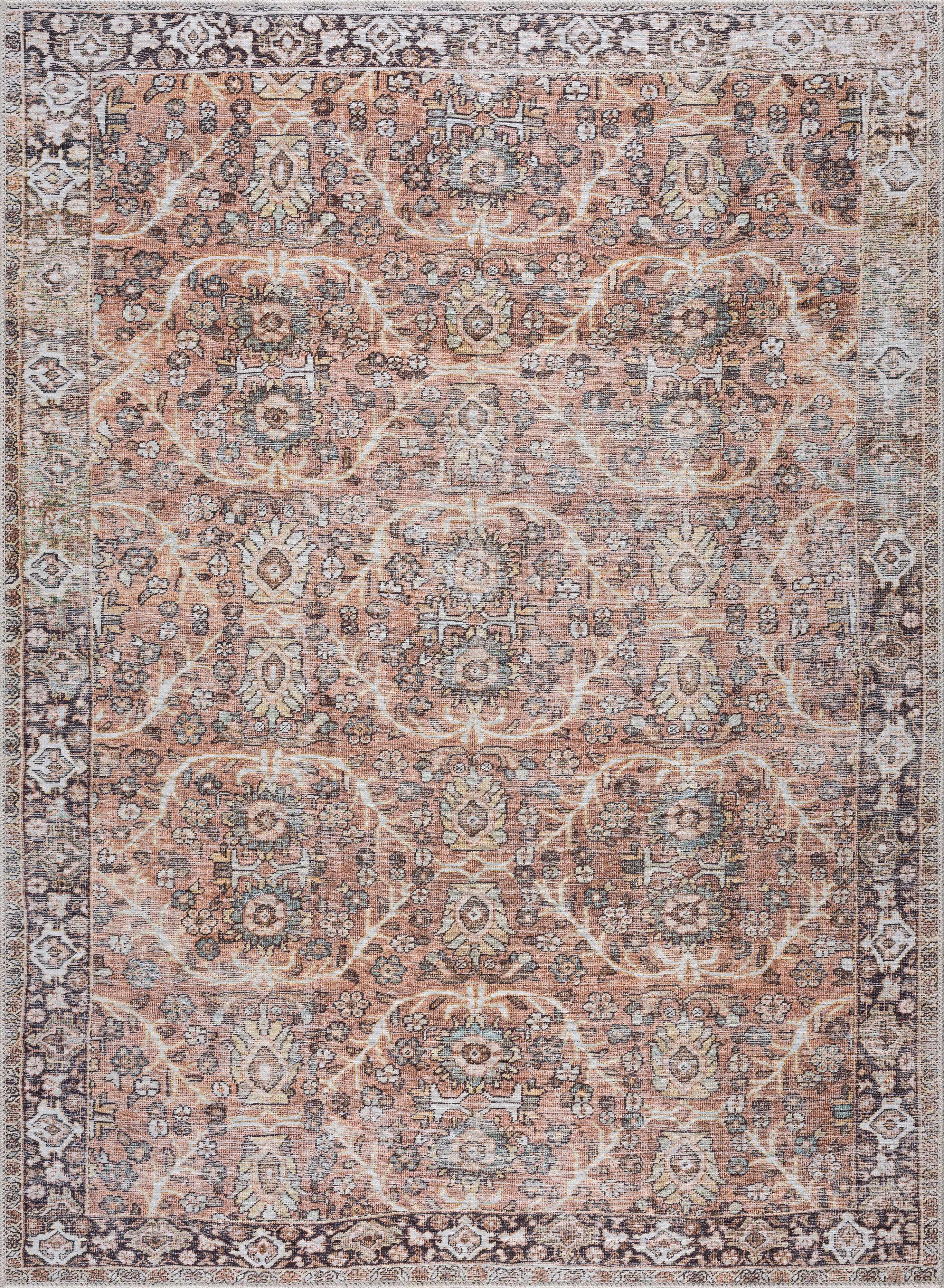 Bian Pink Distressed Washable Area Rug | Durable Everyday Design – Hauteloom