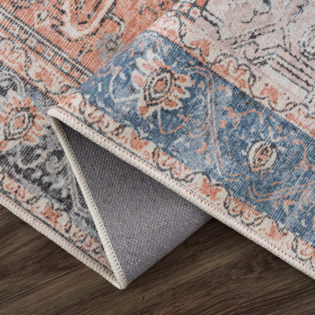 Rosman Distressed Washable Area Rug | Vintage Bohemian Rug – Boutique Rugs