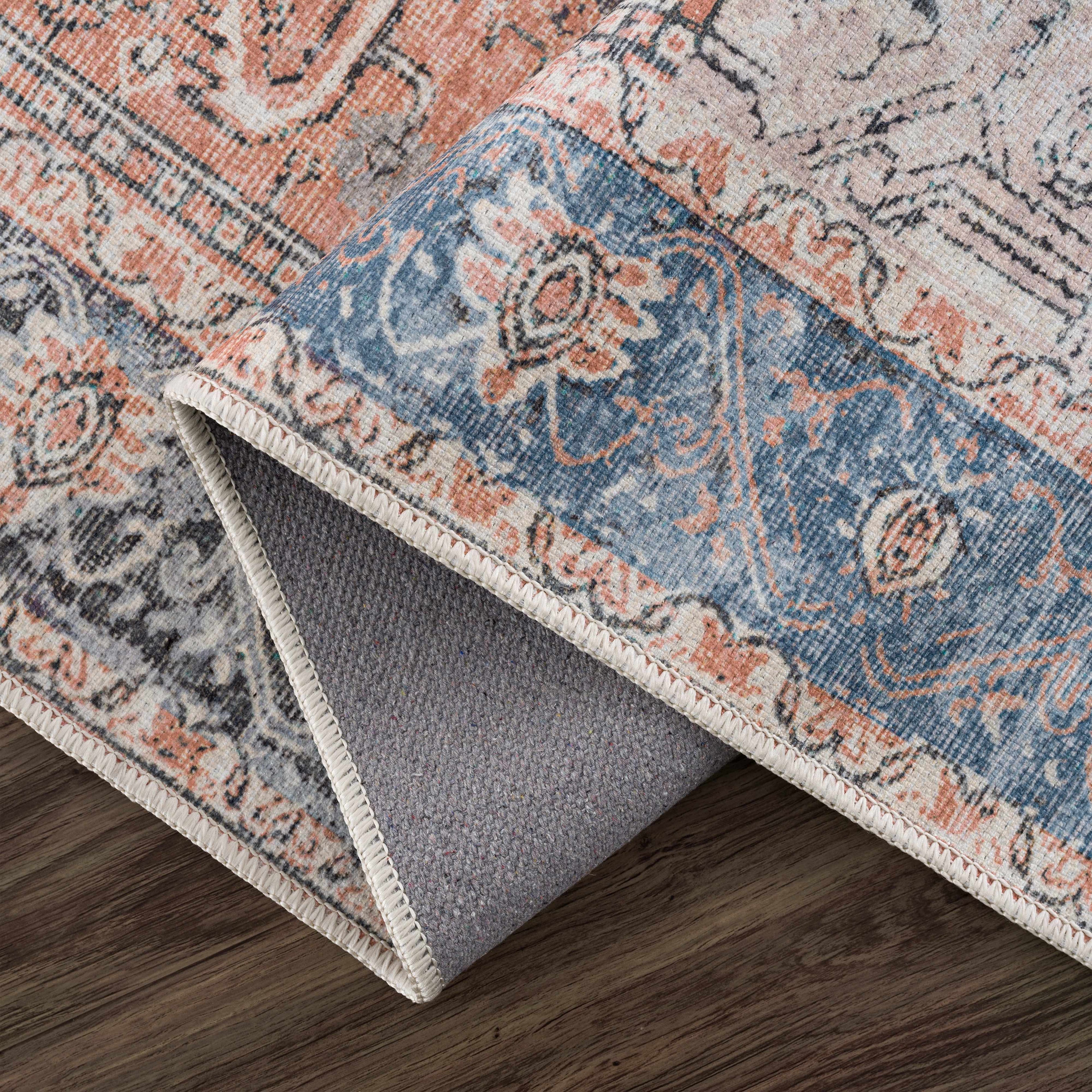 Rosman Distressed Washable Area Rug | Vintage Bohemian Rug – Boutique Rugs