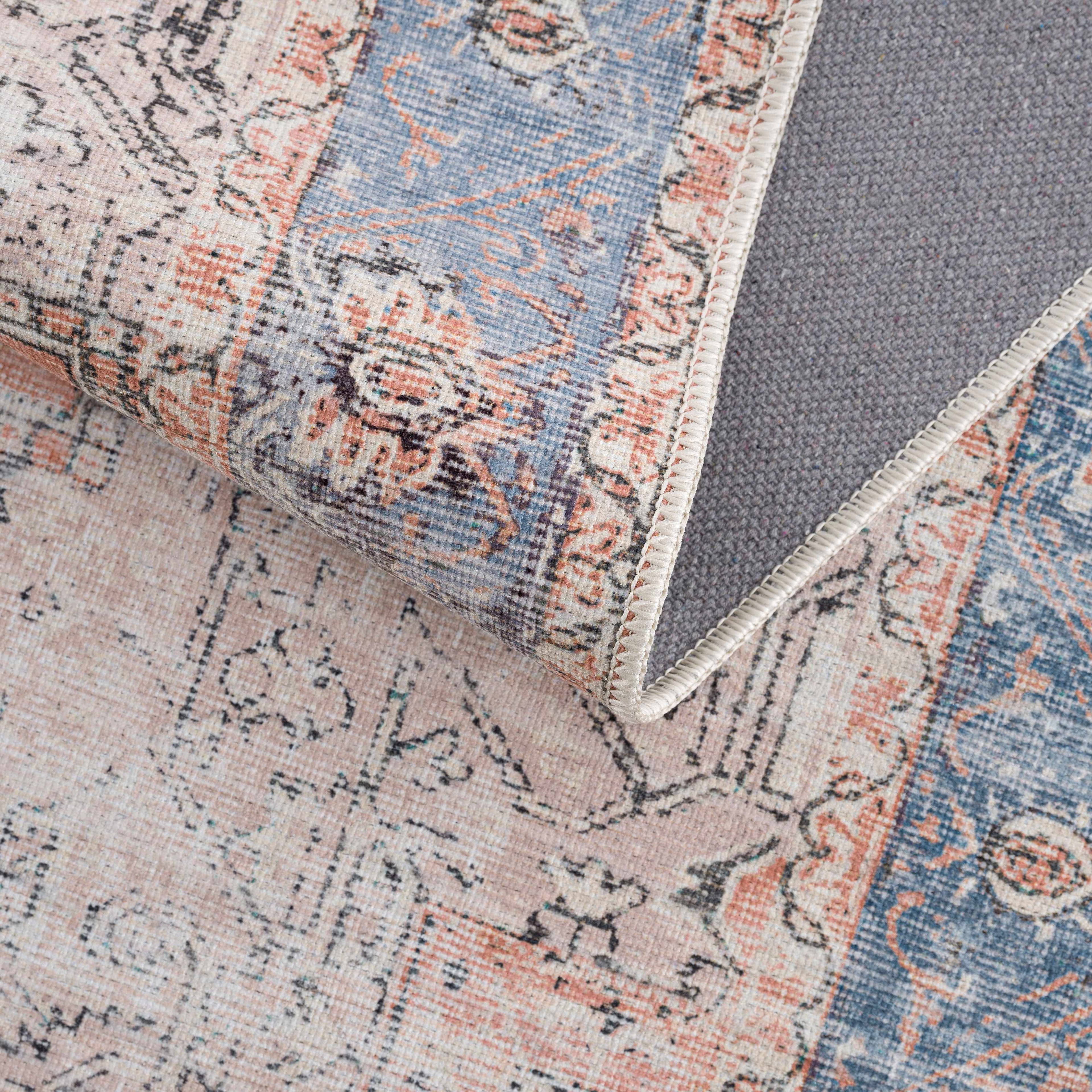 Rosman Distressed Washable Area Rug | Vintage Bohemian Rug – Boutique Rugs