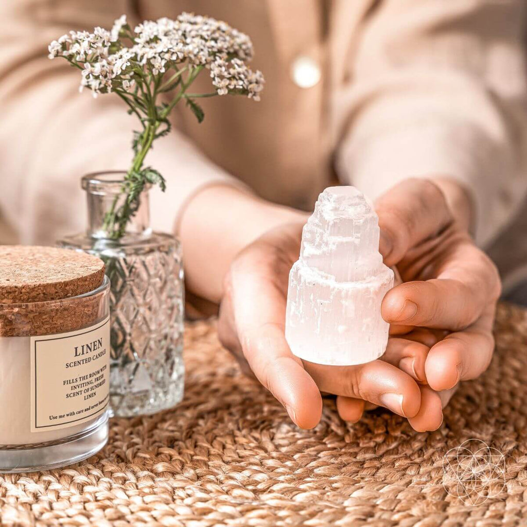 Selenite Crystal Lamp | Natural Selenite Cleansing Crystal Light – Conscious Items