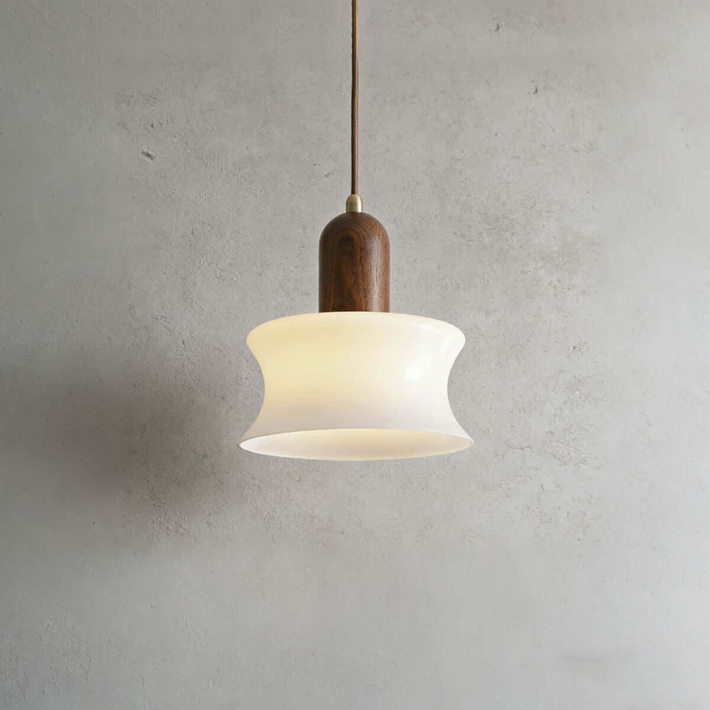 Seliro Glass & Wood Pendant Lamp | Wabi-Sabi Foyer Hanging Light
