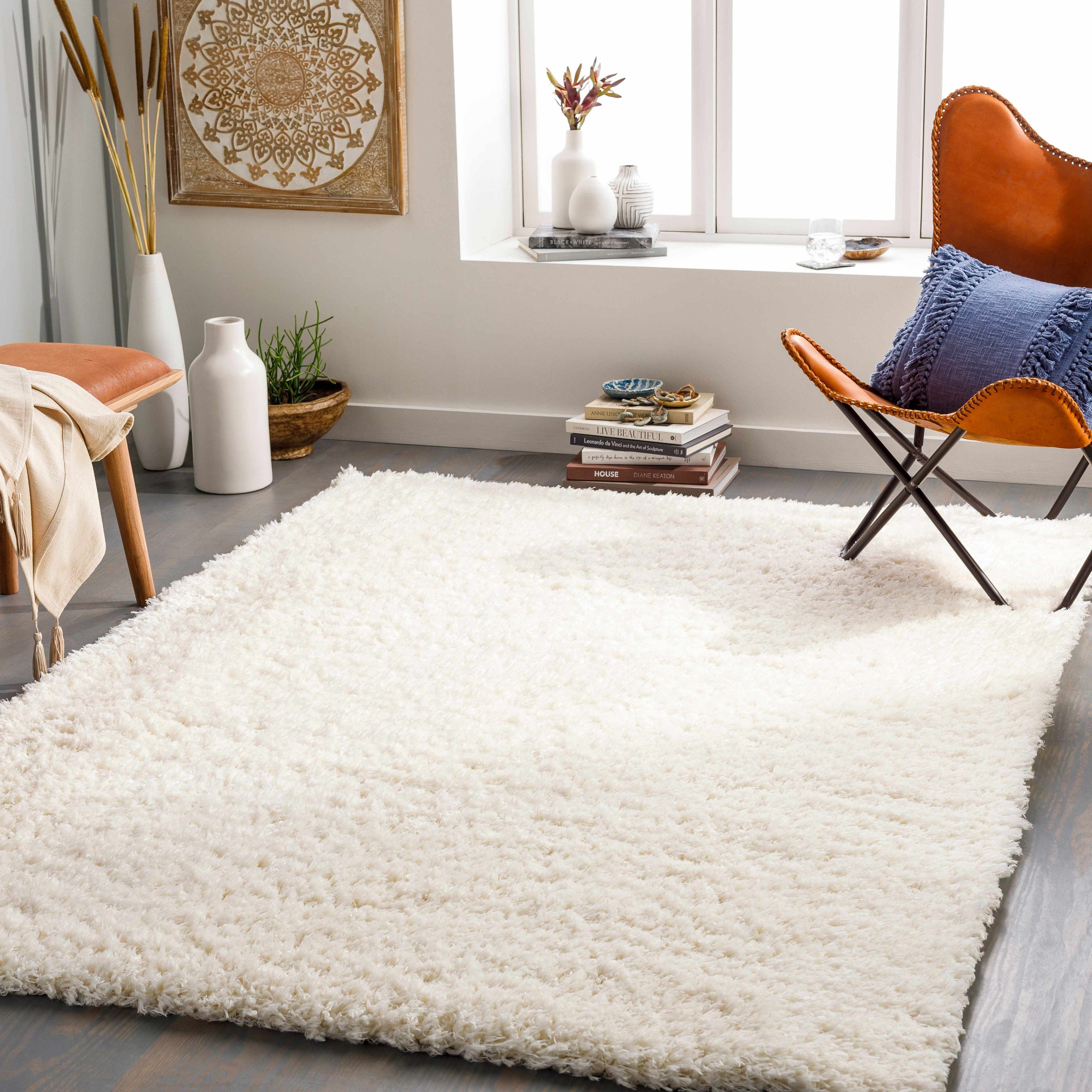 Siari Solid Cream Plush Rug | Ultra-Soft Deep Pile Area Rug – Boutique Rugs