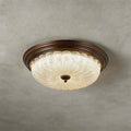 Soreva Metal & Glass Ceiling Light | Round Flush Mount 3-Size LED