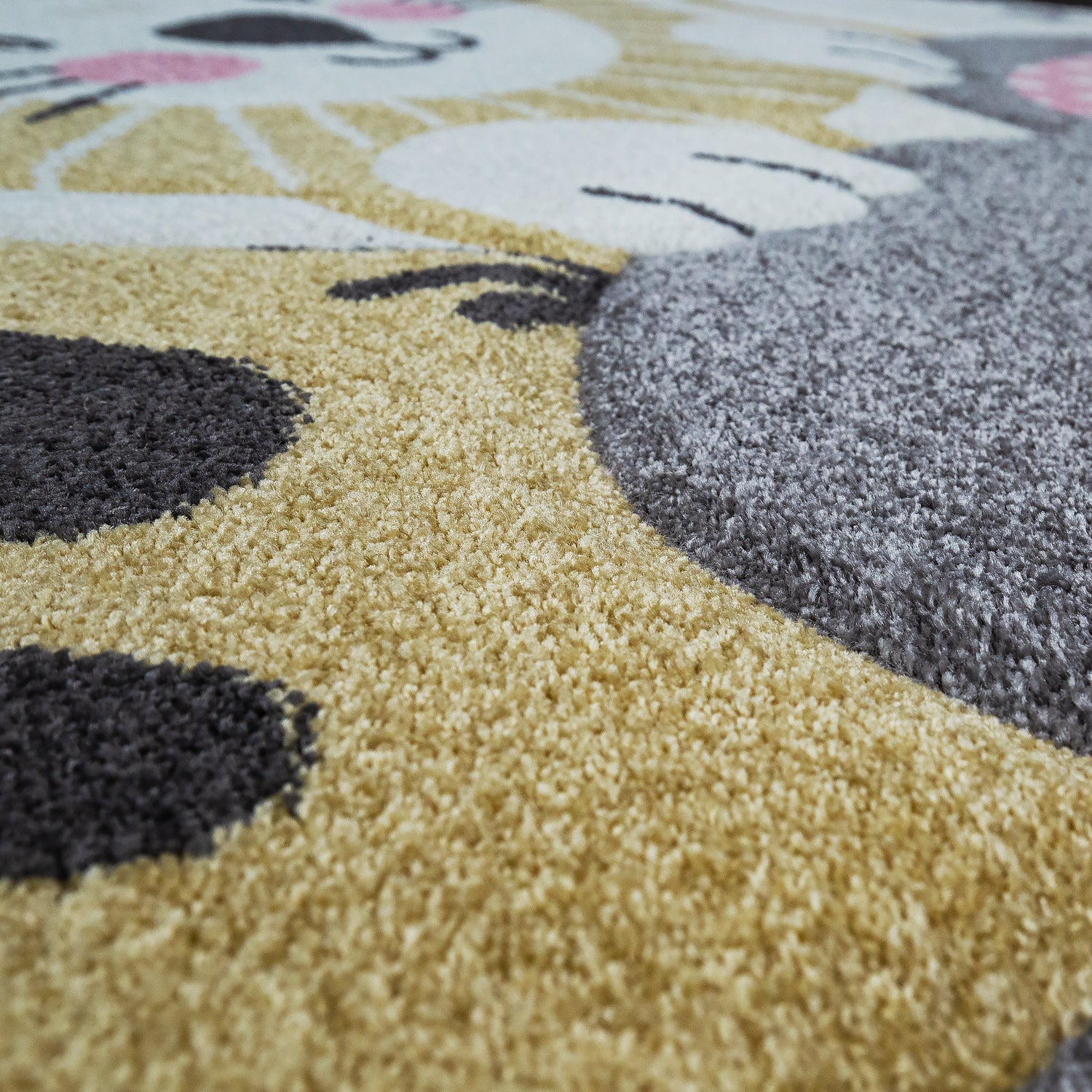 Elaya Kids Rug | Happy Animals Cream Pastel Design