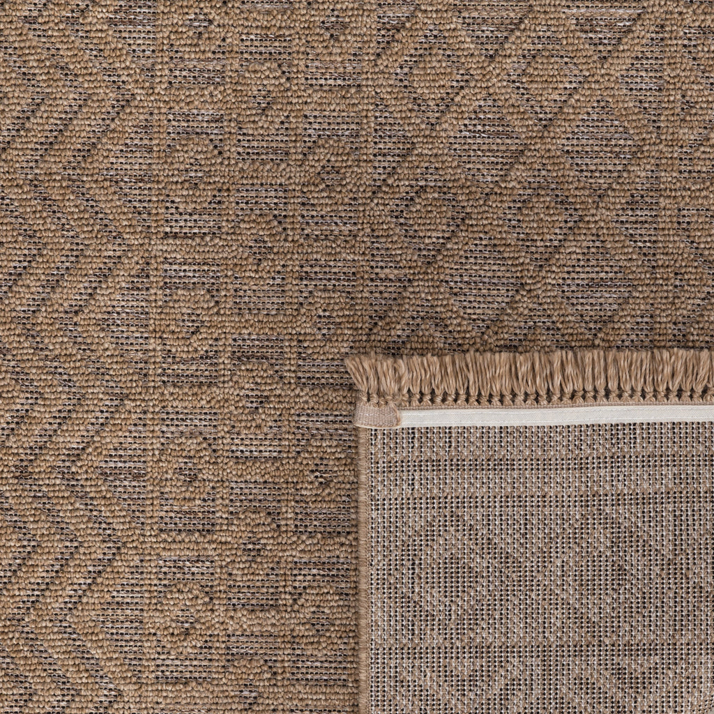 Outdoor Rug Cologne with Bohemian Aztec Pattern in Beige
