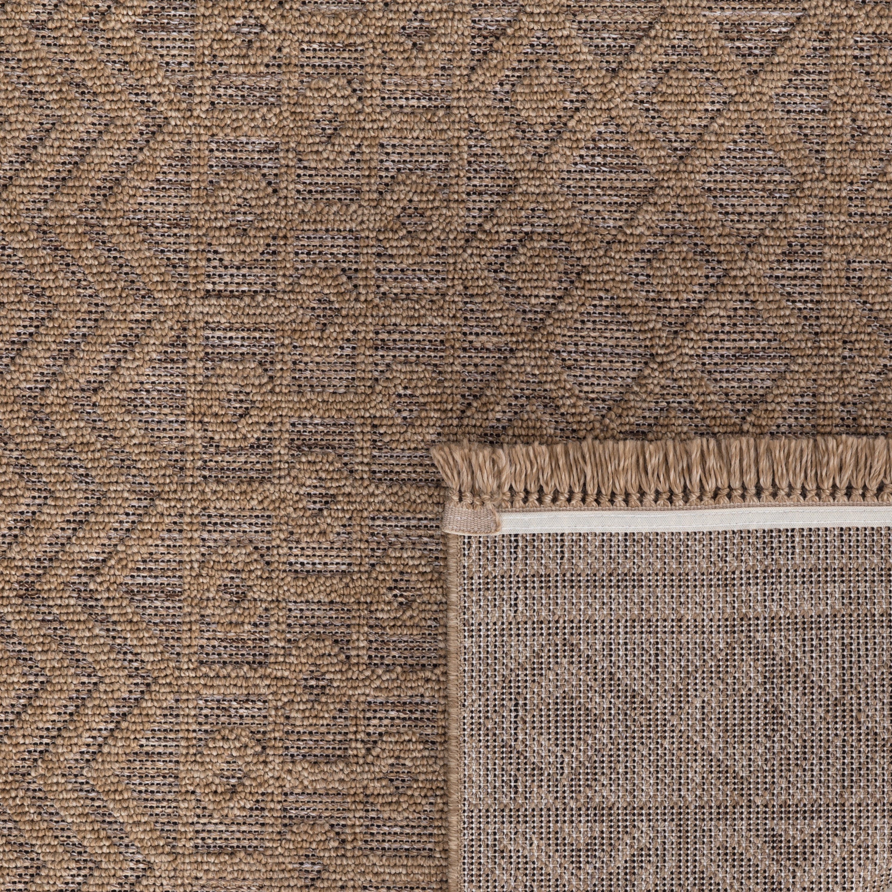 Outdoor Rug Cologne with Bohemian Aztec Pattern in Beige