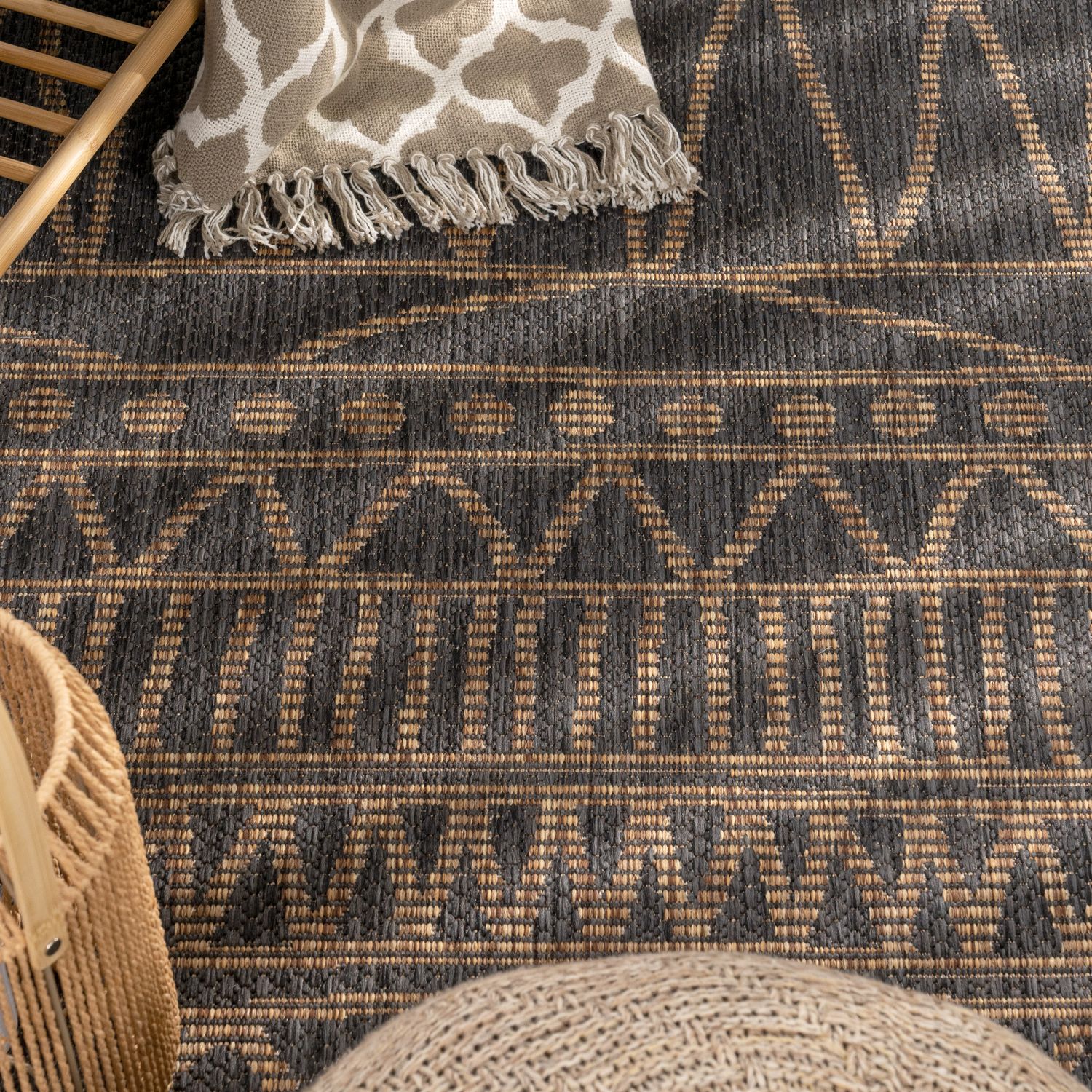 Outdoor Rug Modern Ethnic Pattern