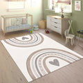 Cosmo Kids Rug | Rainbow & Hearts Cream Design