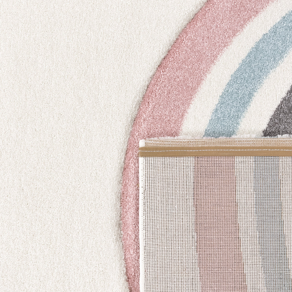 Cosmo Kids Rug | Rainbow & Hearts Cream Design