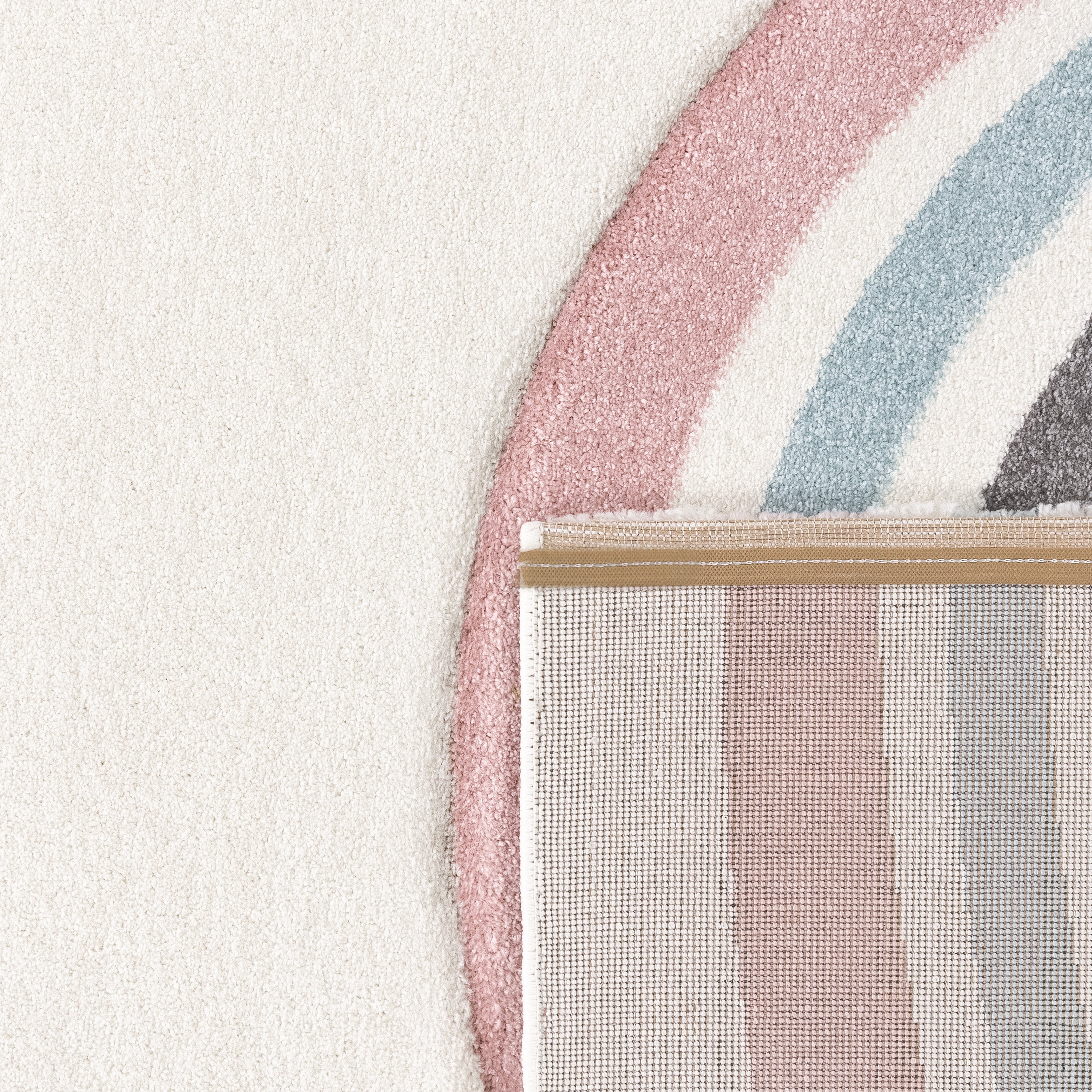 Cosmo Kids Rug | Rainbow & Hearts Cream Design