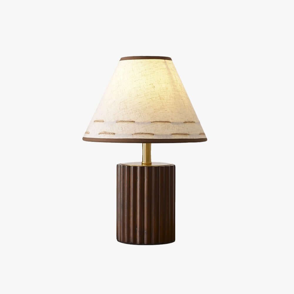 Teyno Fabric Table Lamp | Mid-Century Wood & Fabric Design
