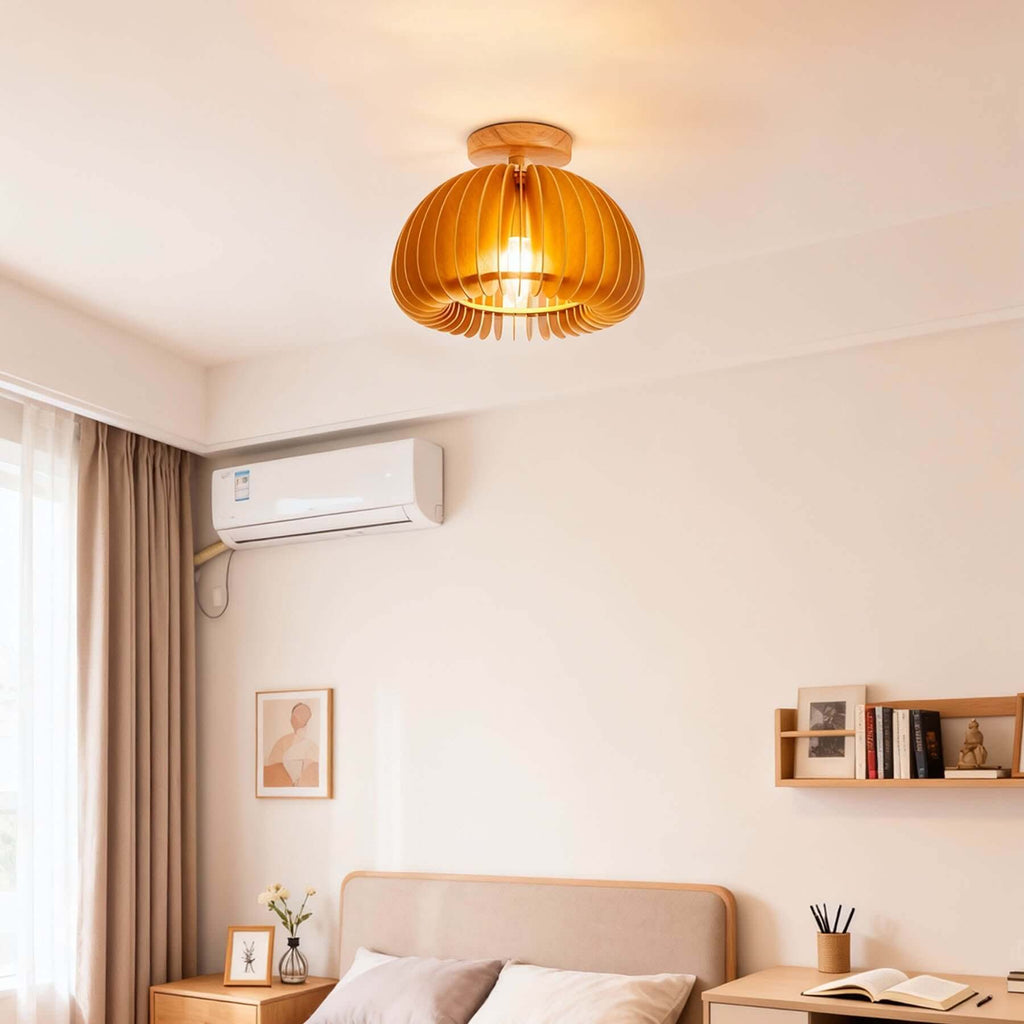 Toravi Wood Ceiling Light | Scandinavian Flush Mount 5-Size Design