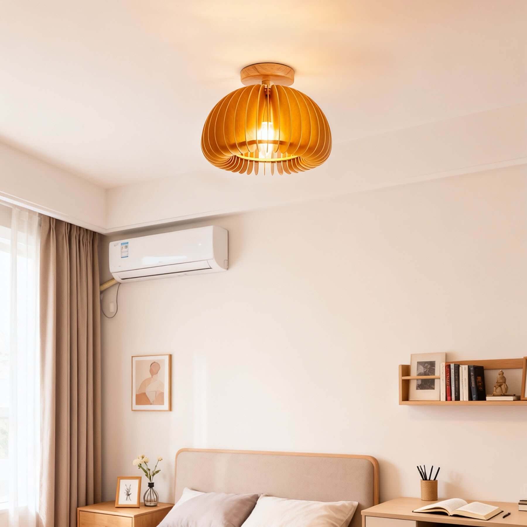 Toravi Wood Ceiling Light | Scandinavian Flush Mount 5-Size Design